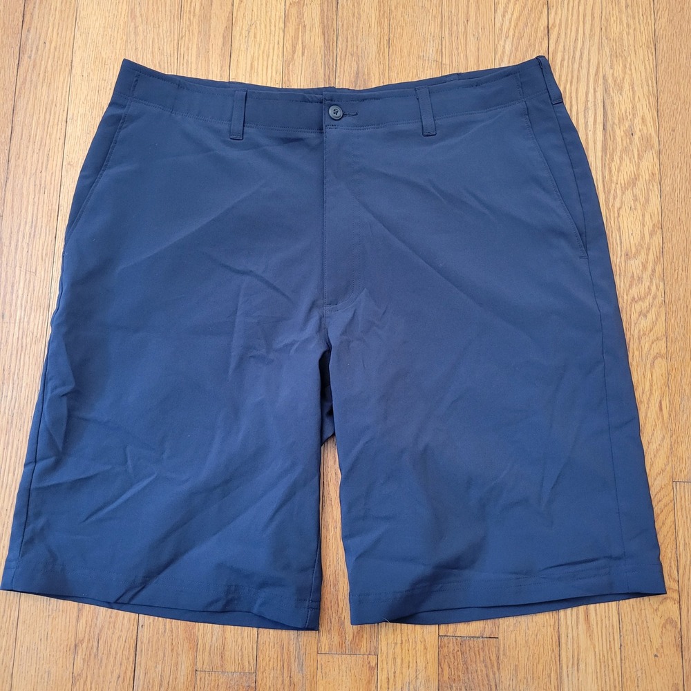 Ben Hogan Performance Golf Shorts Navy Blue Stretch 36 Flat Front Summer Sport